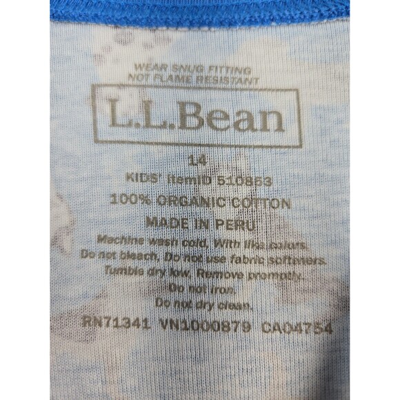 L.L. Bean Dogs Puppy Print Pajama 2 Piece Set Organic Cotton Boys Youth 14 Kids - Picture 9 of 10